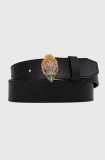 Kurt Geiger London curea de piele femei, culoarea negru