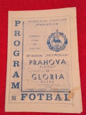 Program meci fotbal PRAHOVA PLOIESTI - GLORIA BUZAU (29.05.1977)