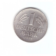 Moneda Germania 1 mark/marca 1974 J, stare foarte buna, curata