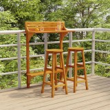 VidaXL Set mobilier de bar de balcon, 3 piese, lemn masiv de acacia