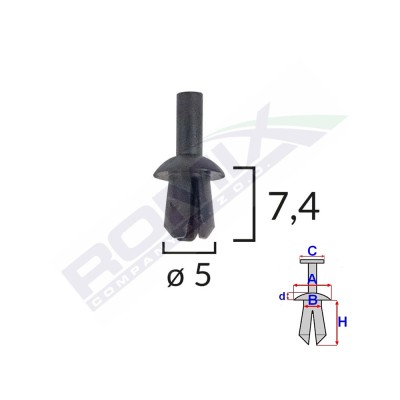CLIPS FIXARE PENTRU AUDI/VW 5X7.4MM - NEGRU SET 25 BUC 61903 foto