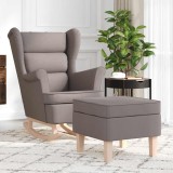 VidaXL Scaun balansoar cu taburet, gri taupe, material textil