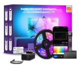 Banda LED RGBIC inteligenta cu Sincronizare pentru TV, Control prin aplicatie, Compatibil cu TV 55-65 inch (1.4 -1.65 m)