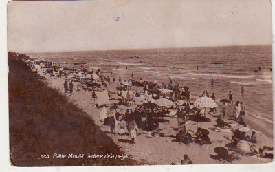 bnk cp Baile Movila - Vedere dela plaja - uzata 1929 foto