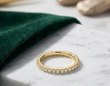 Inel Full Eternity Aurora Jewelry Argint 925 Placat Aur cu Cristale Zirconiu Cubic Pavate