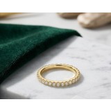 Inel Full Eternity din Argint 925 Placat cu Aur Aurora Jewelry , Model Pavat cu Cristale