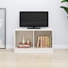 Comoda TV Gossi, alb, 70x33x42 cm, lemn masiv pin, suport TV living, dulap hifi, moderna