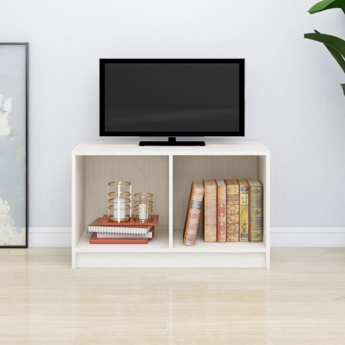 Gossi comoda tv, alb, 70x33x42 cm, lemn masiv de pin