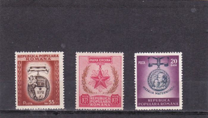 ROMANIA 1952 LP 296 ZIUA INTERNATIONALA A FEMEII SERIE MNH