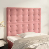 VidaXL Tăblii de pat, 2 buc, roz, 80x5x78/88 cm, catifea