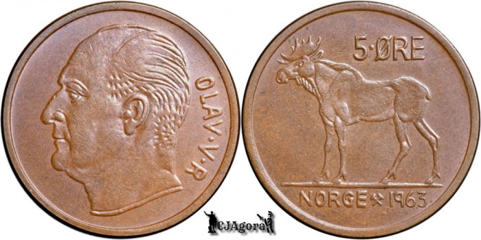 1963, 5 &Oslash;re - Olav al V-lea - Regatul Norvegiei