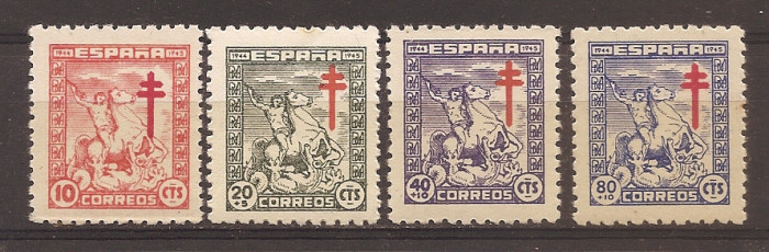 Spania 1944 - Lupta &icirc;mpotriva tuberculozei, serie completa, MNH