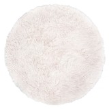 Covoras rotund din imitatie de blana shaggy, Ecru, &Oslash;70cm, CMCLASS