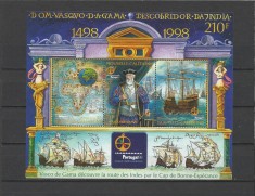 NOUA CALEDONIE 1998 CORABII VAPOARE HARTI NAVIGATORI VASCO DA GAMA foto