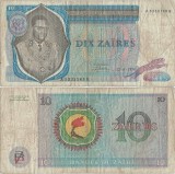 1974 ( 22 VI ) , 10 za&iuml;res ( P-23a.2 ) - Zair