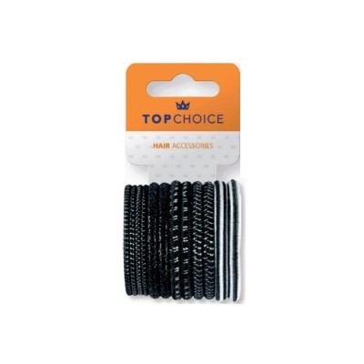 Set de 12 bucati Elastic de par Top Choice, , alb-negru, TC22357 foto