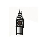 Ceas Decorativ Perete Big Ben Autocolant 90cm Negru, Modern, Quartz, Analogic, Cifre Arabe, PVC