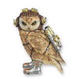 Bufnita inteleapta-statueta steampunk din rasini SP-76, Animale
