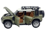 Macheta metal replica Land Rover Defender verde deschide usi, capota, portbagaj 1:22