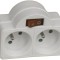 Adaptor 2 prize Domino 2x16 A, cu intrerupator, alb