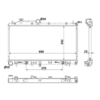 Radiator racire Subaru Forester (Sh), 06.2008-2013 Model Xt Motor 2, 5 T 169kw Benzina, tip climatizare cu/fara AC, cutie M/A, tip Calsonic, diametru foto