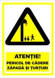 Indicator de securitate atentie pericol de cadere zapada si turturi