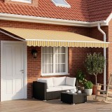 vidaXL Cort electric retractabil 4x3m Galben Gri Panou Solar Telecomanda Exterior