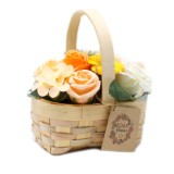 Buchet trandafiri sapun Orange, Cadou pentru ea, Flori decorative artificiale, Decoratiune