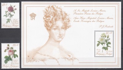 Belgia 1988 - Trandafiri, Serie + Colita, MNH foto