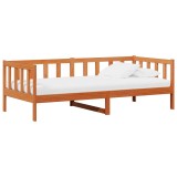 Cumpara ieftin Pat de zi cu headboard Culoare ceara maro si alb 90 x 200 cm