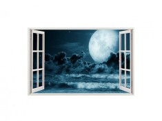Autocolant decorativ, Fereastra, Planete, Multicolor, 83 cm, 121ST foto