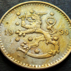 Moneda istorica 1 MARKKA - FINLANDA, anul 1939 * cod 2381