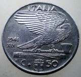 2.323 ITALIA WWII VITTORIO EMANUELE III 50 CENTESIMI 1941 R MAGNETICA, Europa