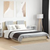 VidaXL Cadru de pat cu tăblie stejar sonoma 140x200 cm lemn prelucrat