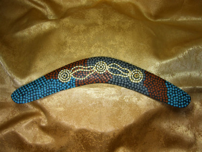 Boomerang, arta aborigena, Australia, colectie, vintage foto