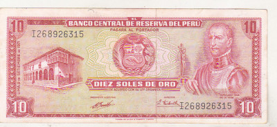 bnk bn Peru 10 soles de oro 1971 vf foto
