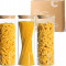 ComSaf Sticlă Spaghetti Paste Container cu Capace 2200ml Set de 3, inalt C