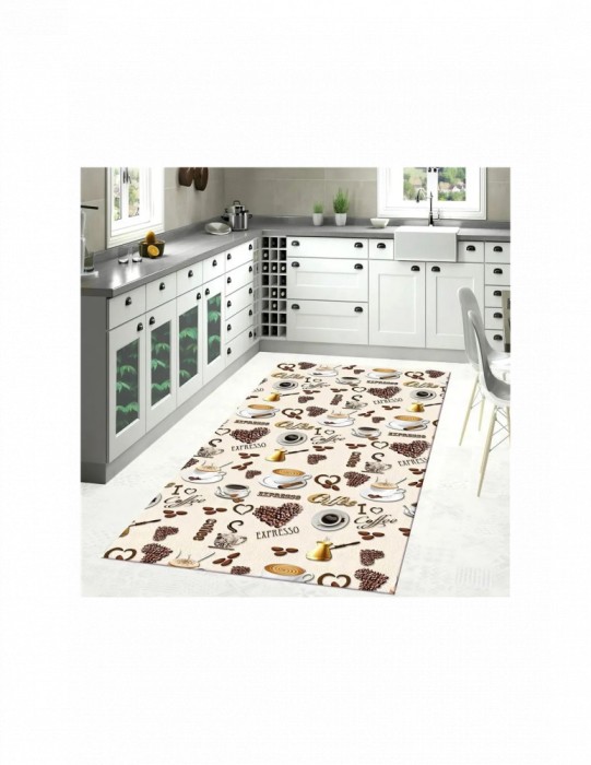 Covor bucatarie cu model cu espresso