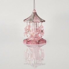 Set 2 ornamente brad Pink Carrousel