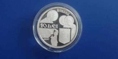 S - Moneda argint - 10 lei 2007 - Manastirea Snagov foto