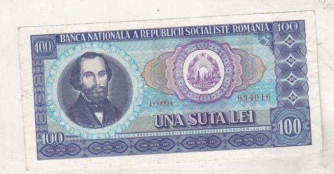 bnk bn Romania 100 lei 1966 vf