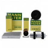 Pachet Revizie Filtre Aer + Polen + Ulei + Combustibil Mann Filter Audi A4 B8 2007-2015 2.7 TDI 3.0 TDI 163/190/240 PS, Mann-Filter