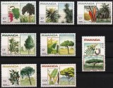Rwanda 1984 - Copaci, flora, plante, serie neuzata