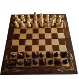 Set de șah din lemn cutie de tablă de șah 44cmx44cm piesă de șah dame de table cadou jucărie joc de masă