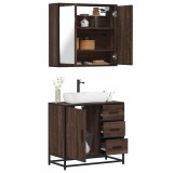 Gossi set mobilier de baie, 2 piese, stejar maro, lemn prelucrat