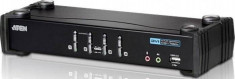 KVM Aten CS1764A 4-Port DVI USB 2.0 4x DVI-D Cable 2-port Hub Audio foto