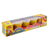 Set Plastilină, Happy Doh, Neon, Capacitate 5x142 g, Multicolor, Oem