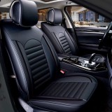 2 x LUX Huse Scaune pentru Masini Auto Universal Negru Piele