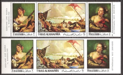 RAS AL KHAIMA PICTURA G. TIEPOLO ( 2 serii dt. + ndt.) MNH foto