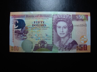 BELIZE 50 DOLARI 2016 XF+/AUNC foto
